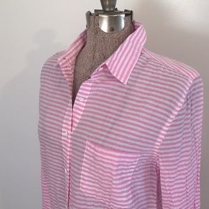J. Crew Striped Popover Tunic Blouse